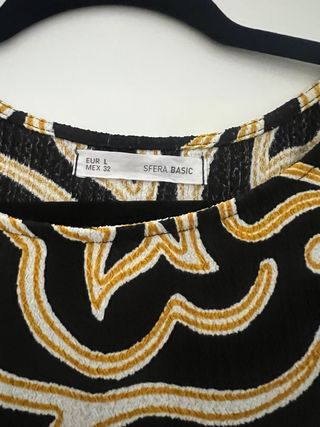 Falda midi negra y dorada XL