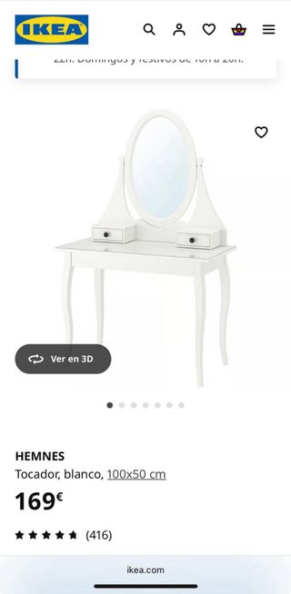 Tocador blanco Ikea con espejo