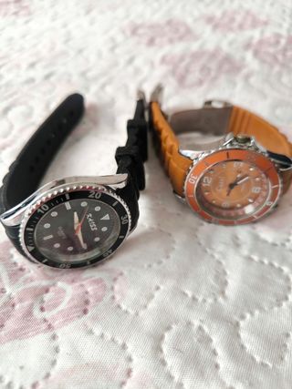 2 Relojes - Negro & Naranja