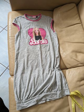 Vestito Barbie bimba grigio rosa veste 12/13 anni