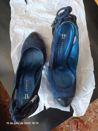 Zapatos tacón Farrutx azul 38,5