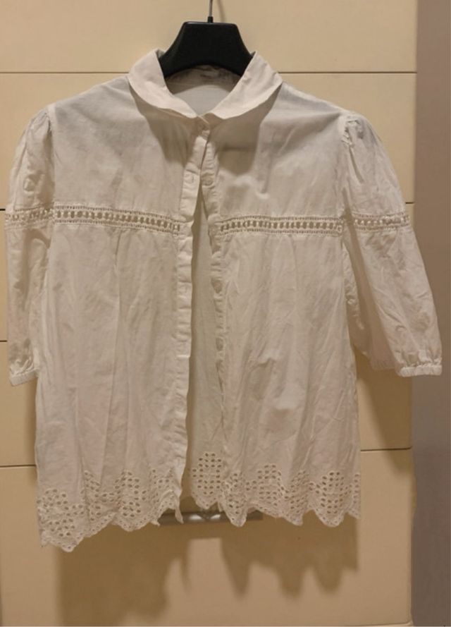 Blusa blanca bordada algodon