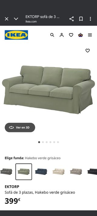 Sofá Ektorp IKEA 3 plazas - 2 juegos de fundas