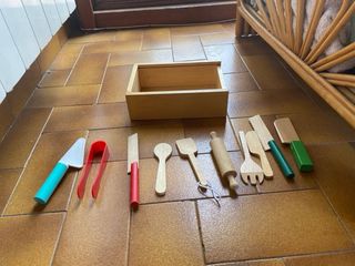 Cocinita juguete madera + accesorios