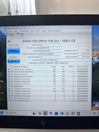 SSD ADATA 1TB – Modelo DP910 – 2.5" SATA 6Gb/s 