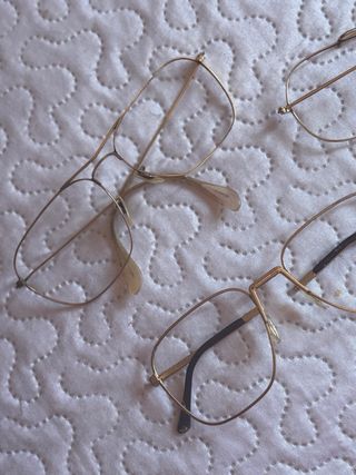 3 Monturas Gafas Vintage Doradas