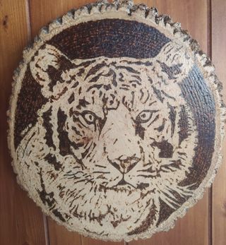 Pirograbado Tigre - Arte Madera