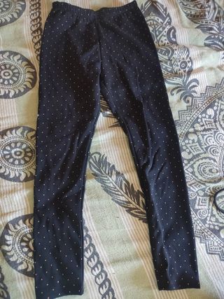 Mallas niña Kiabi - negras con dorado.