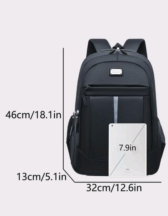 Mochila negra viaje 46x32x13cm