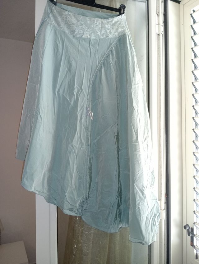 Gonna Taffetà Vintage Verde Acqua