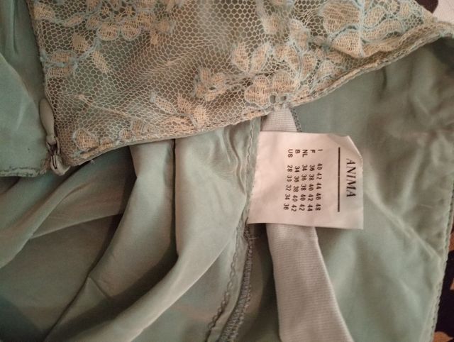 Gonna Taffetà Vintage Verde Acqua