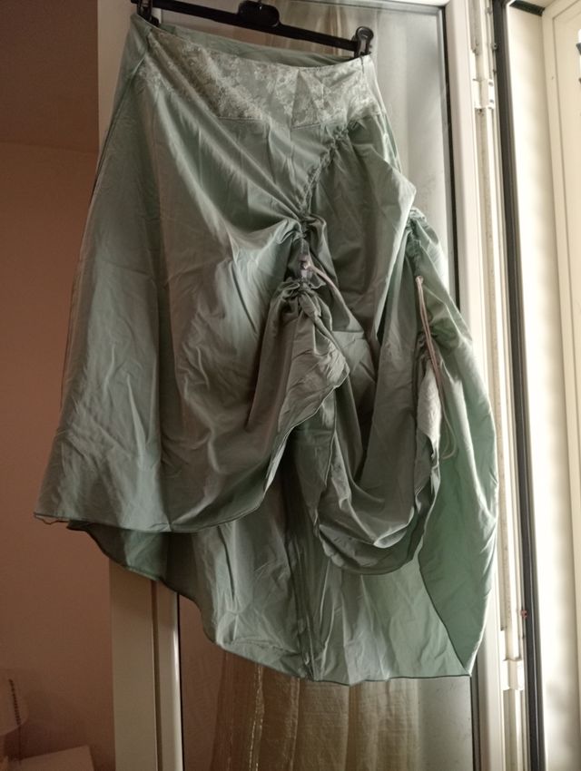 Gonna Taffetà Vintage Verde Acqua