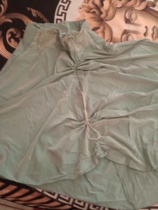 Gonna Taffetà Vintage Verde Acqua