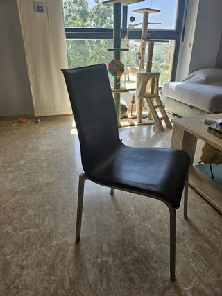 6 Sillas Comedor Marrón Piel Sintética