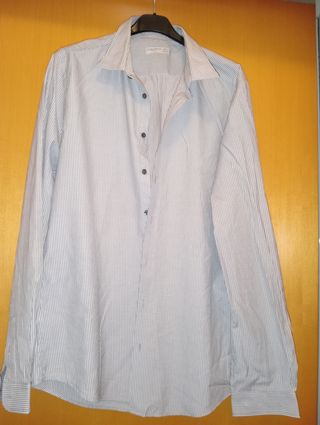 Camicia Uomo Grigio-Bianco Rigata