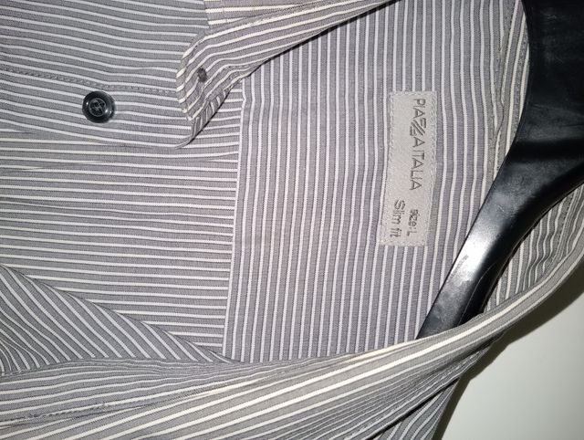 Camicia Uomo Grigio-Bianco Rigata