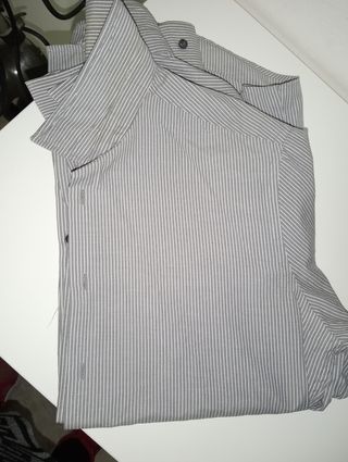Camicia Uomo Grigio-Bianco Rigata