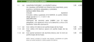 Mampara de aluminio blanco plegable SILENCE