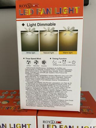 1 Ventilatore LED Royal 40W Bianco 52 cm