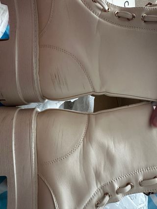 Botas plataforma beige - talla 38