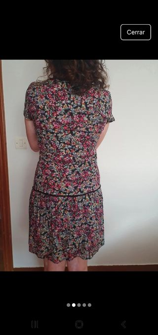 Vestido flores negro - Talla M