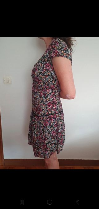 Vestido flores negro - Talla M