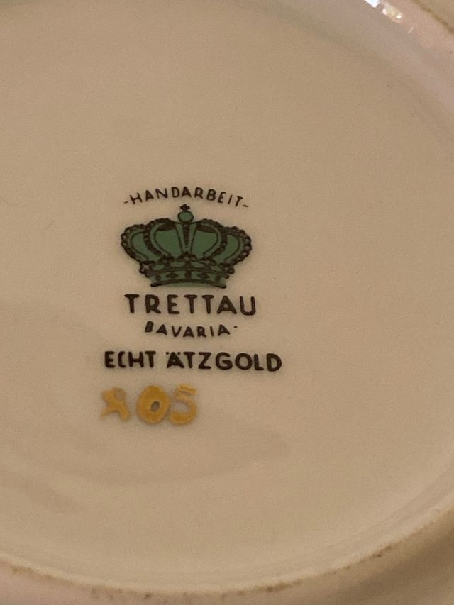 Juego de café porcelana dorado-verde