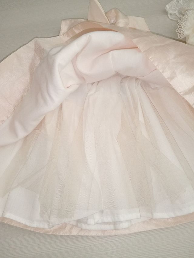 Abito battesimo bimba rosa