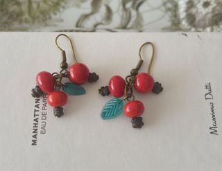Pendientes rojos Massimo Dutti
