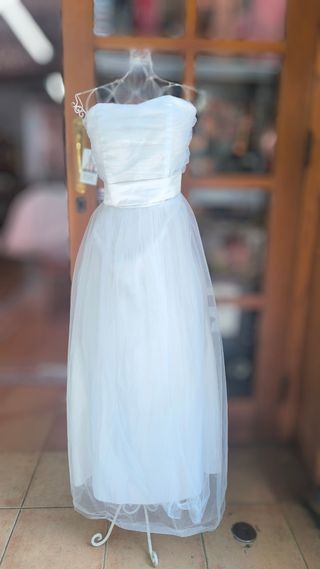 Vestido novia blanco palabra de honor