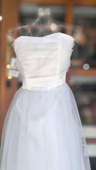 Vestido novia blanco palabra de honor