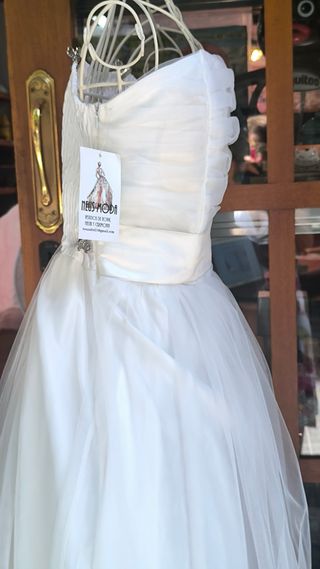 Vestido novia blanco palabra de honor