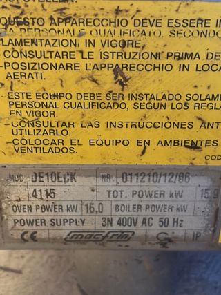 Horno industrial Macfrin vapor