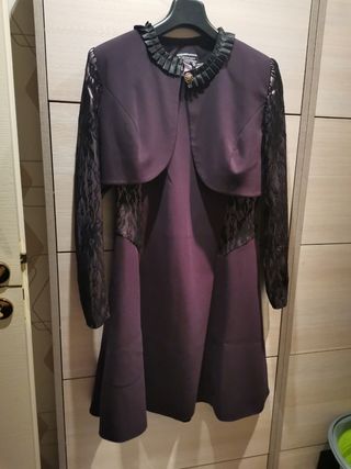 Vestito elegante viola e nero, foterata