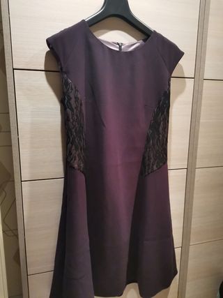 Vestito elegante viola e nero, foterata