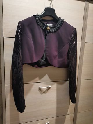 Vestito elegante viola e nero, foterata