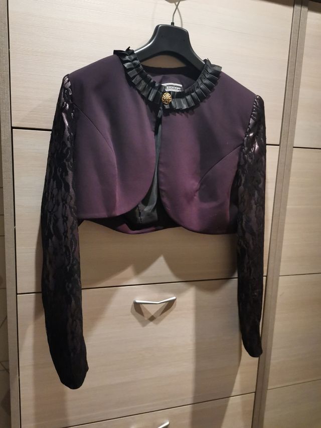 Vestito elegante viola e nero, foterata