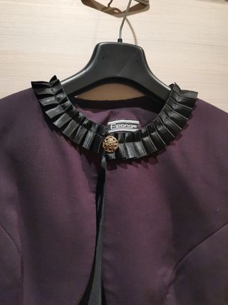 Vestito elegante viola e nero, foterata