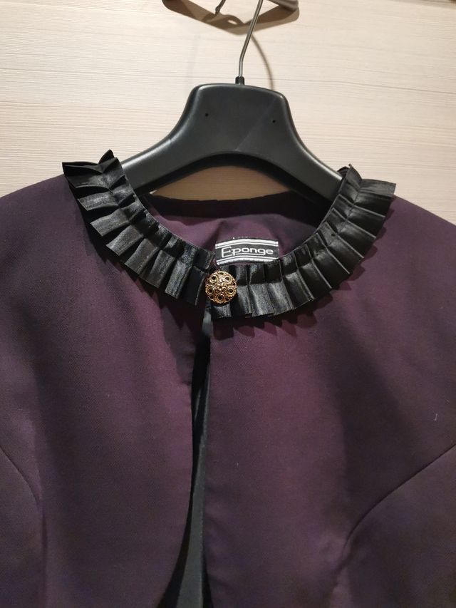 Vestito elegante viola e nero, foterata