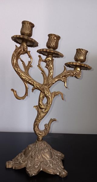Candelabro bronce 3 brazos