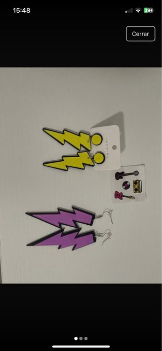 Pendientes rayo | Amarillo y morado