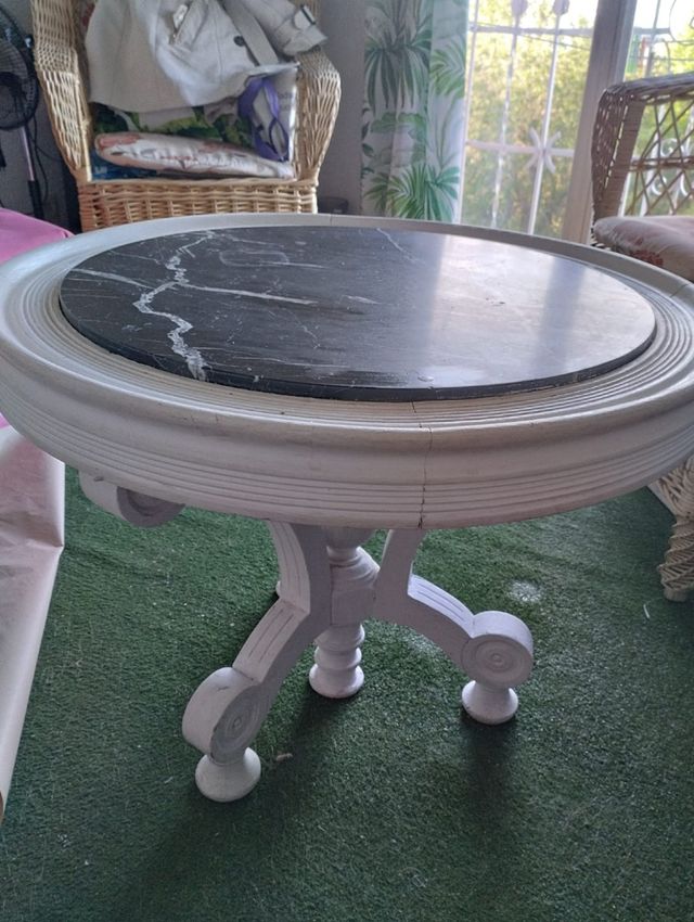 Mesa madera y mármol