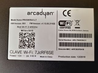 Modem Livebox+ modelo. PRV3397B