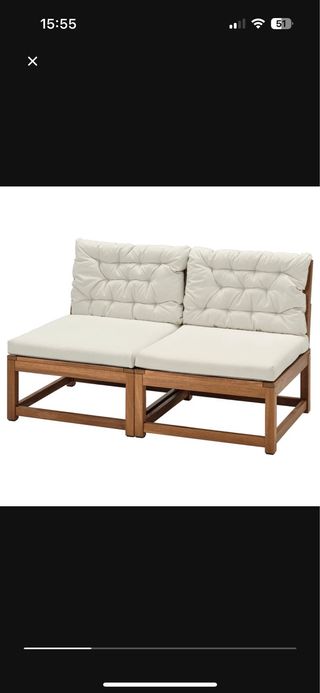 Conjunto jardín madera - sofa jardin+ mesa