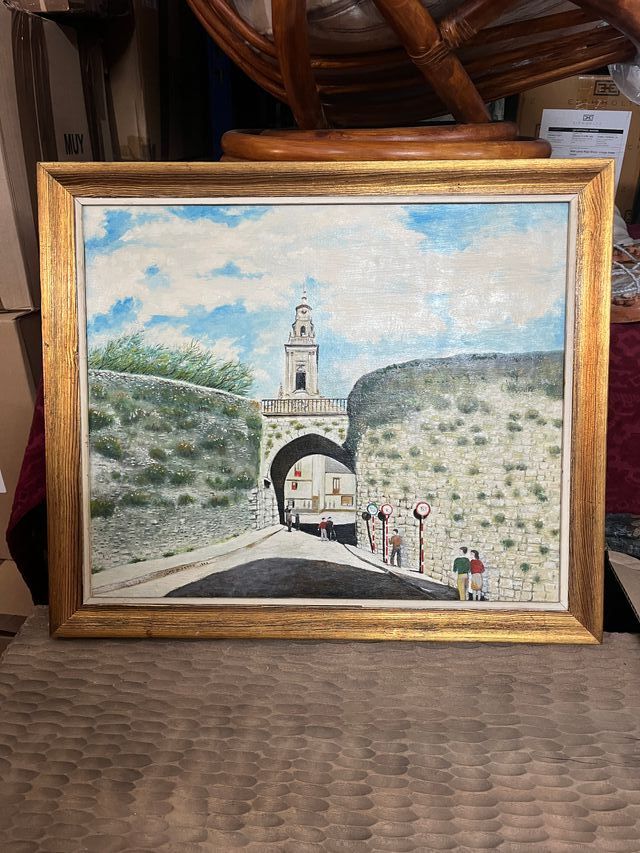 Óleo sobre lienzo: muralla de Lugo (63x54cm)