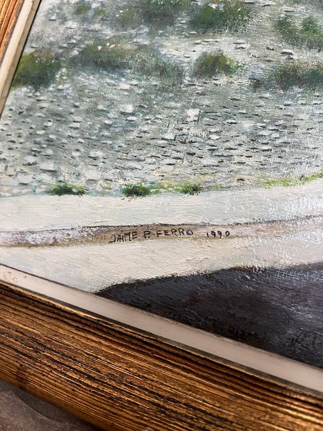 Óleo sobre lienzo: muralla de Lugo (63x54cm)