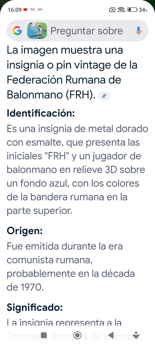 Pin FRH - Insignia de Balonmano