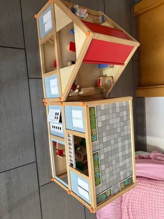 Casa Muñecas Madera 4 Pisos, se puede hacer 2 y 2.