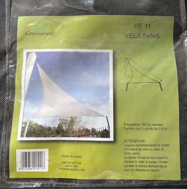 Vela ombreggiante Greenwood 5x5x5