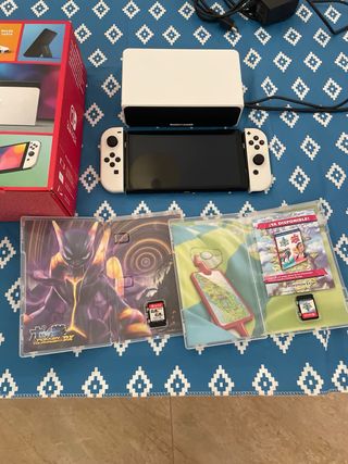Nintendo Switch OLED Blanca + Juegos de pokemon 